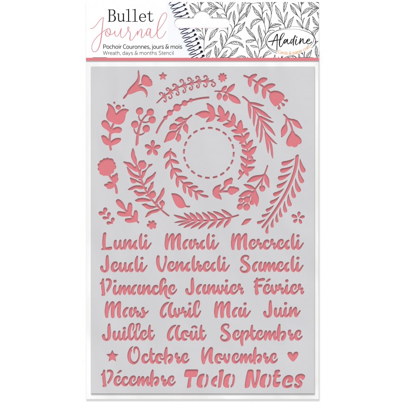 BULLET JOURNAL POCHOIR COURONNES, JOURS & MOIS BULLET JOURNAL POCHOIR COURONNES, JOURS & MOIS