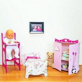 Chaise haute de poupée en bois à décorer