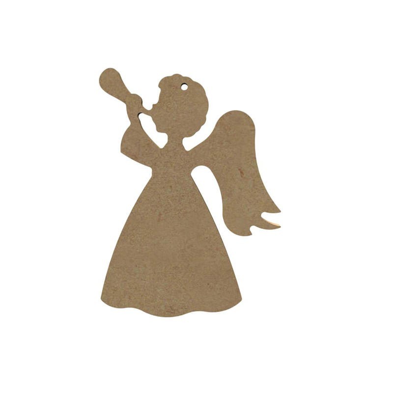 Petit ange trompette à suspendre en bois à décorer Petit ange trompette à suspendre en bois à décorer