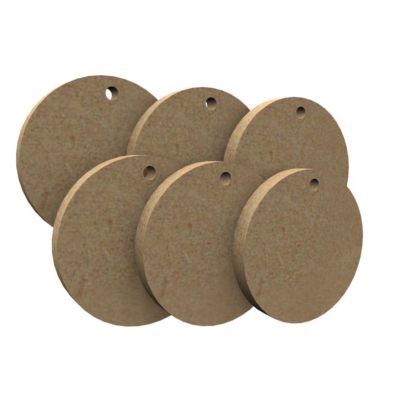 Lot de 6 boules percées en bois à décorer Lot de 6 boules percées en bois à décorer