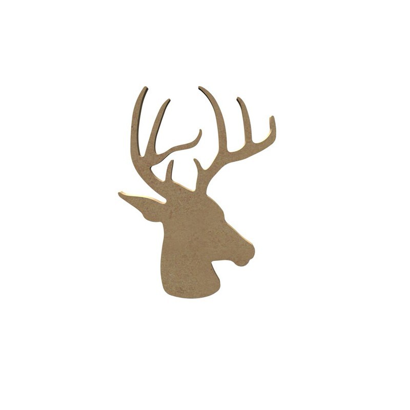 Tête de cerf en bois à décorer Tête de cerf en bois à décorer