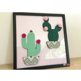 Cactus 3 tiges en bois à décorer