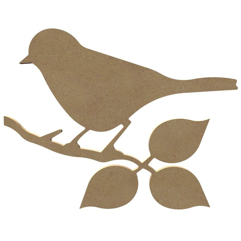 Oiseau sur une branche en bois à décorer Oiseau sur une branche en bois à décorer