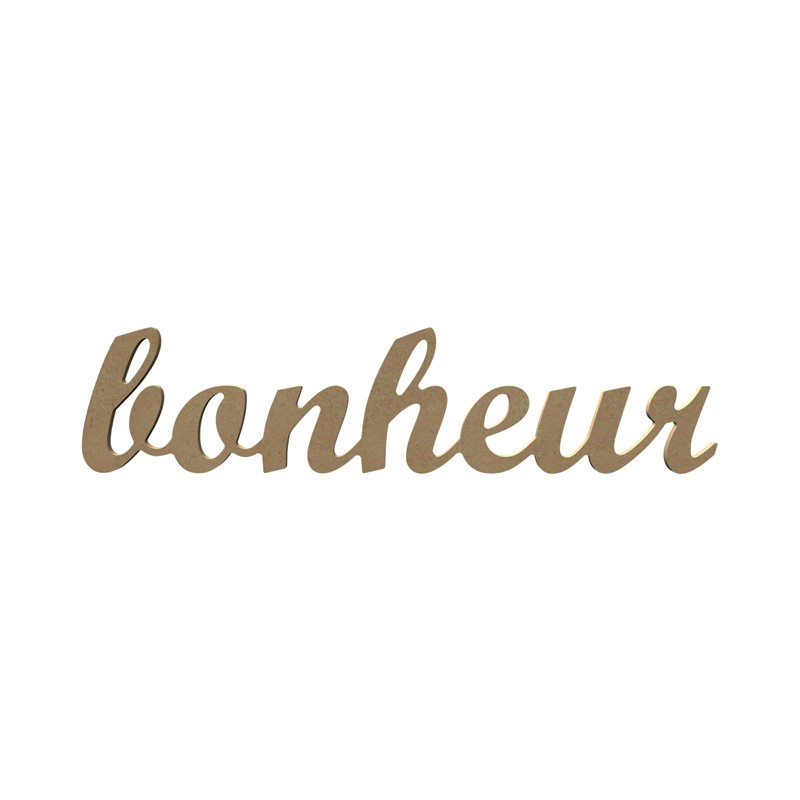 Mot décoratif "bonheur" en bois à décorer Mot décoratif "bonheur" en bois à décorer