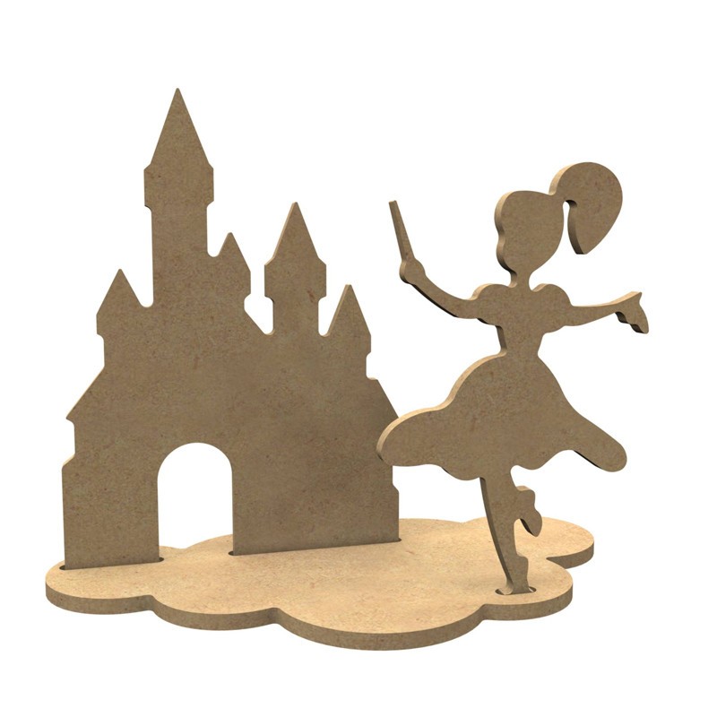 Déco 3D fée château en bois à décorer Déco 3D fée château en bois à décorer