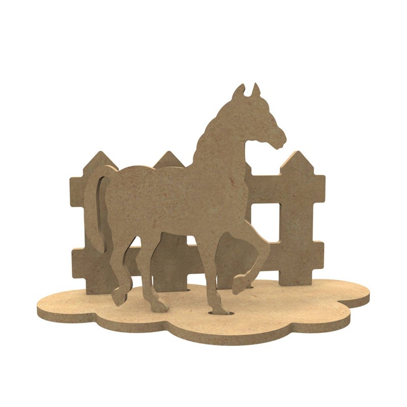 Déco 3D cheval en bois à décorer Déco 3D cheval en bois à décorer