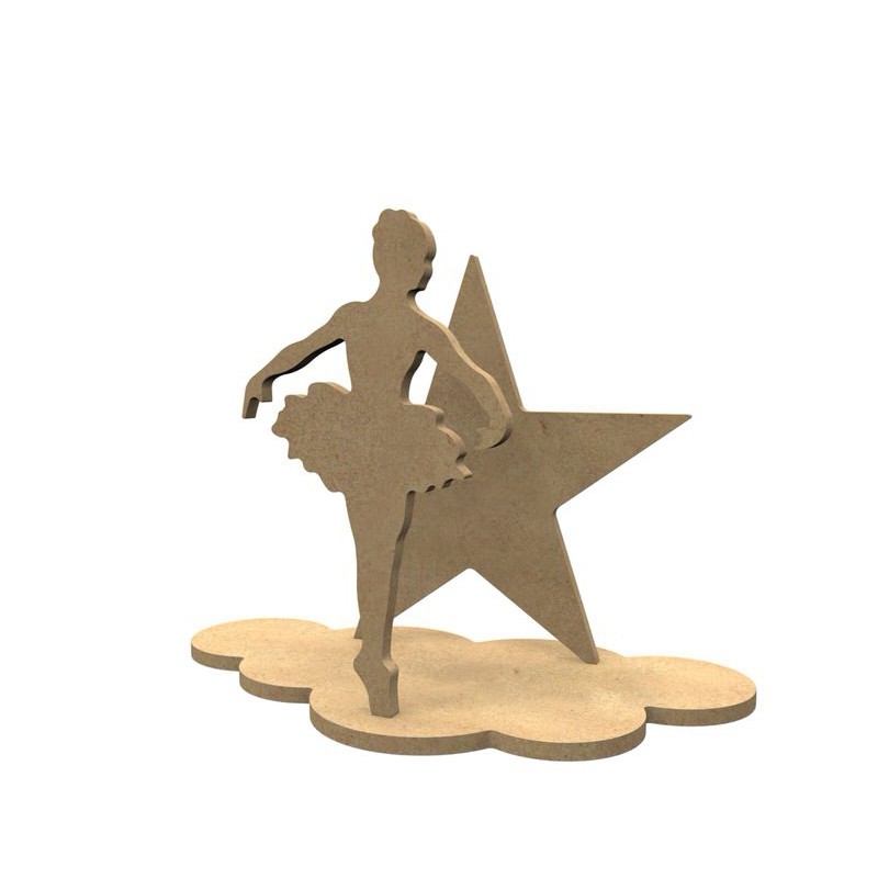 Déco 3D danseuse étoile en bois à décorer Déco 3D danseuse étoile en bois à décorer