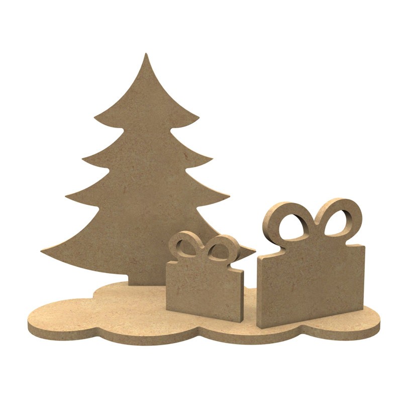 Déco 3D sapin cadeaux en bois à décorer Déco 3D sapin cadeaux en bois à décorer