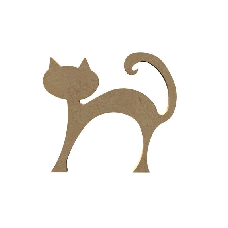 Chat dos rond en bois à décorer Chat dos rond en bois à décorer