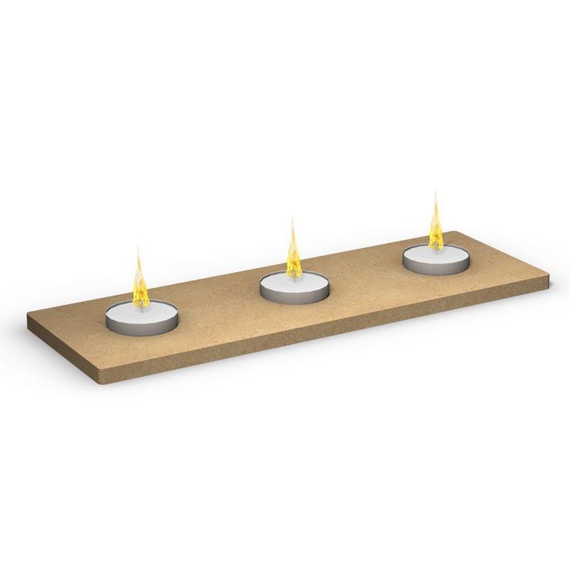 Support 3 bougies chauffe plat forme rectangle en bois à décorer Support 3 bougies chauffe plat forme rectangle en bois à décorer