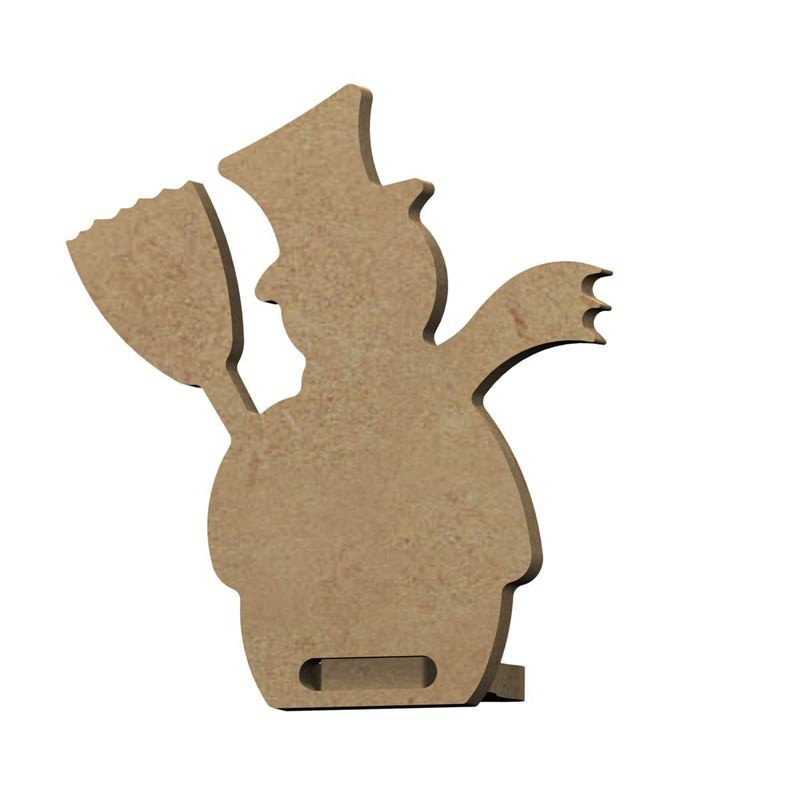 Lot de 4 portes-nom bonhomme de neige avec pied en bois à décorer Lot de 4 portes-nom bonhomme de neige avec pied en bois à décorer