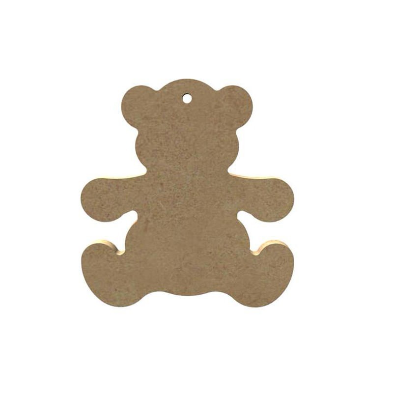 Ourson mignon à suspendre en bois à décorer Ourson mignon à suspendre en bois à décorer
