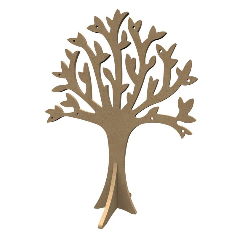 Arbre percé avec pied en bois à décorer Arbre percé avec pied en bois à décorer