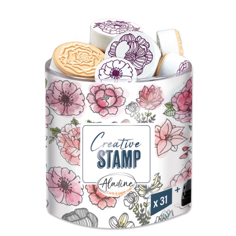 COFFRET TAMPONS MOUSSE FLEURS COFFRET TAMPONS MOUSSE FLEURS