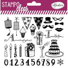 STAMPO CLEAR ANNIVERSAIRE ADULTE