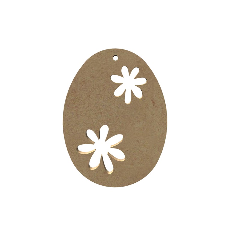 Oeuf ajouré fleurs en bois à décorer Oeuf ajouré fleurs en bois à décorer
