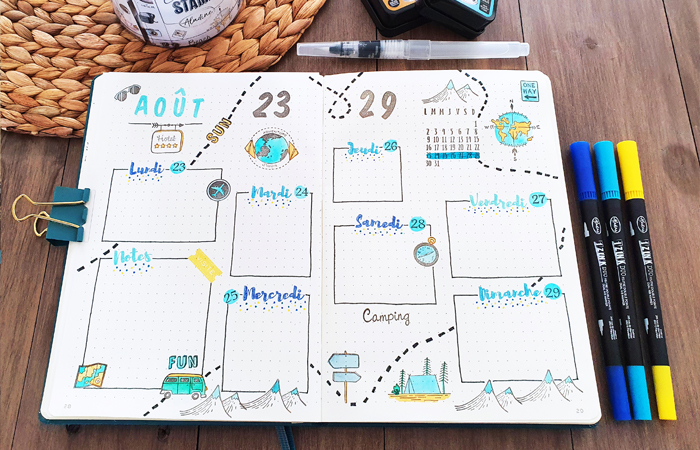 bujo summer aout