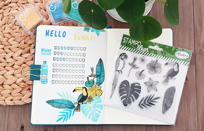 bullet journal summer tropical