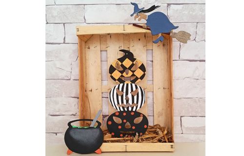 diy deco halloween cagette en bois et citrouilles