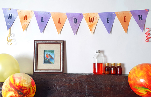 diy deco halloween fanion en papier