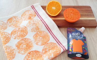 Technique « fruit printing » : tampon sur torchon avec des fruits !