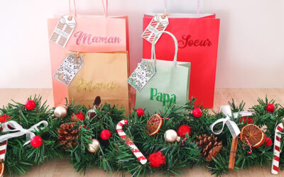 Sacs d’emballage cadeau pochoir bricolage pour Noël