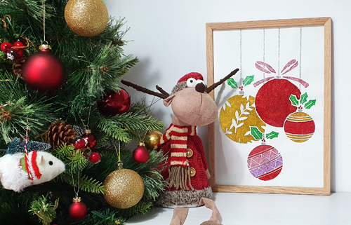 tableau noel pochoir deco noel diy