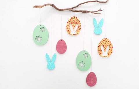 MELLIEX Ornements En Bois De Pâques, 36 Pièces Pendentifs Tranche En Bois Pâques Décoration